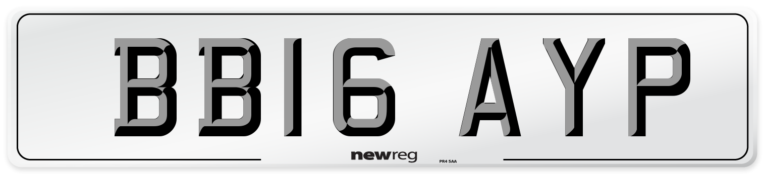 BB16 AYP Number Plate from New Reg